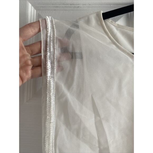 Aidan Mattox Womens 4 Ivory White‎ Beaded Dress Formal Event Glam - Picture 2 of 11